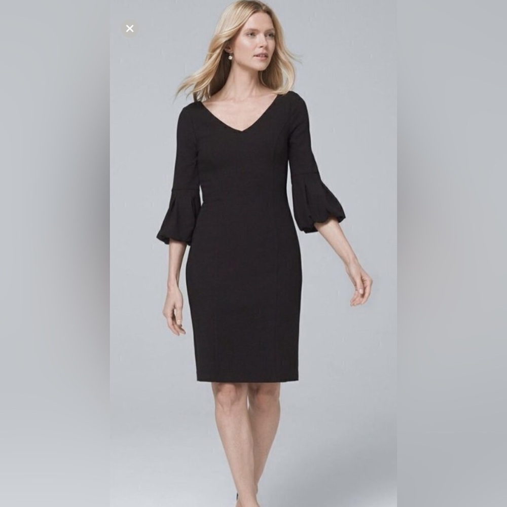 White House Black Market Black 3/4 Sleeve Dress